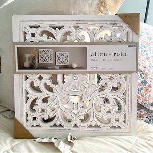 Allen + Roth White Wood Square Wall Art set of 2